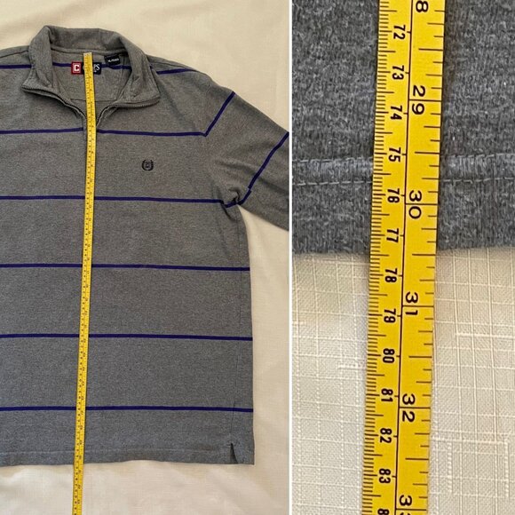 Vintage Chaps Mens Size XL Stripe Pullover Cotton Sweatshirt Sweater Gray Purple - Picture 8 of 9